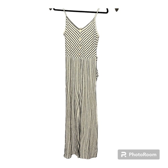 CAUTION to the Wind pin striped spaghetti strap jumper size small - Picture 1 of 7
